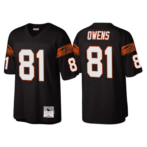 Men's Cincinnati Bengals #81 Terrell Owens Black Throwback Legacy Stitched Jersey Men's Cincinnati Bengals #81 Terrell Owens Black Throwback Legacy Stitched Jersey